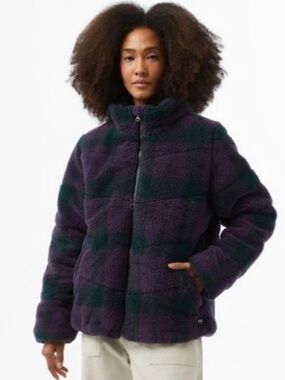 NWT Vans Women’s Foundry Plaid High Pile Puff Jacket